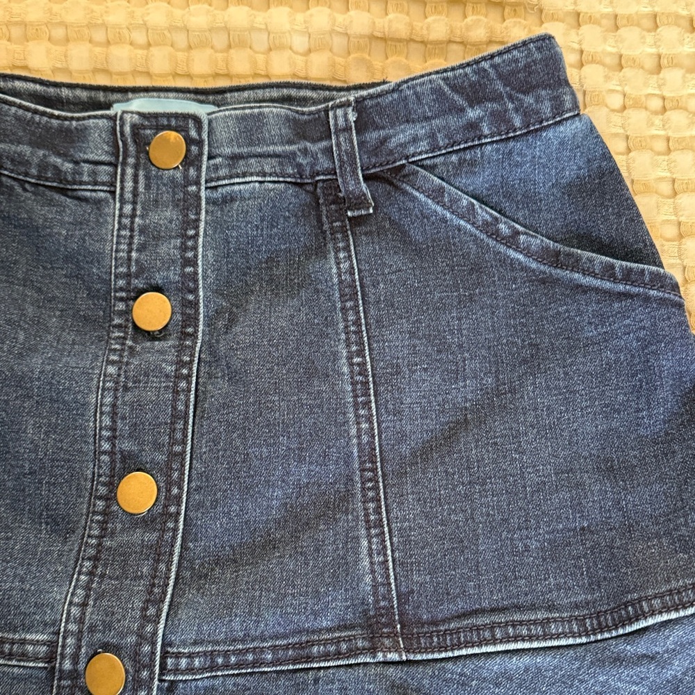 Draper James Dark Blue A-Line Denim Skirt - Picture 4 of 5